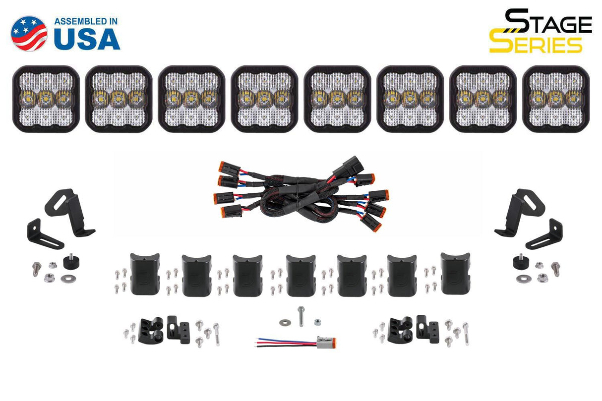 Diode Dynamics SS5 Sport Universal CrossLink 8-Pod Lightbar Yellow Combo-5