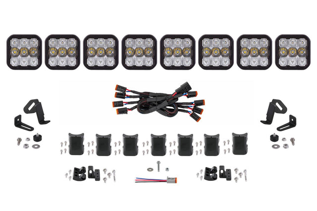 Diode Dynamics SS5 Sport Universal CrossLink 8-Pod Lightbar Yellow Driving-1