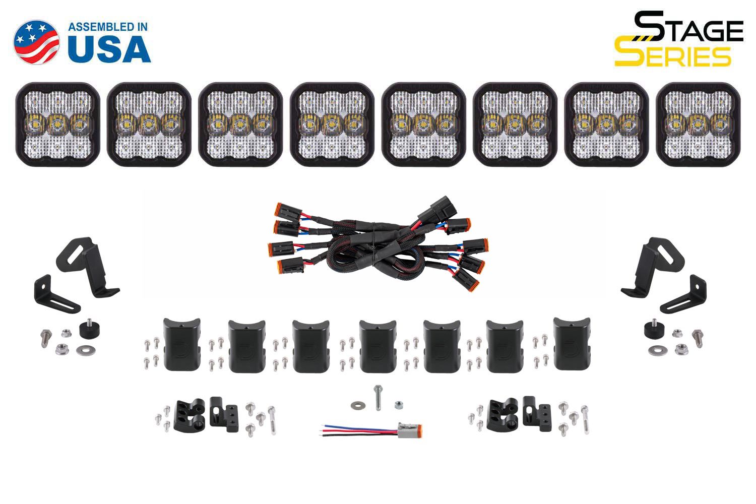 Diode Dynamics SS5 Sport Universal CrossLink 8-Pod Lightbar Yellow Driving-5