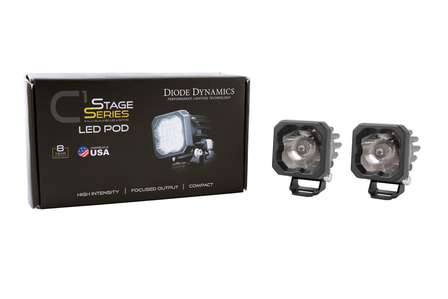 Diode Dynamics SSC1 LED Pod Sport White Flood ABL (Pair)-5
