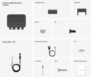 EcoFlow 500W Alternator Charger, what's included in the box