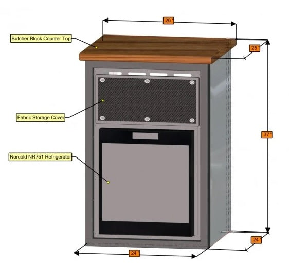 RB Components 24" Galley Opening Cover