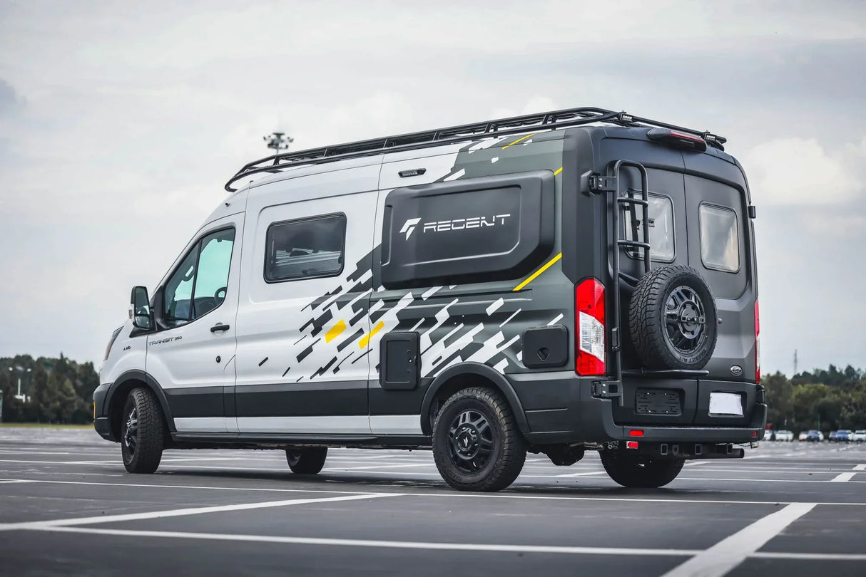 Tec Vanlife 2015+ Ford Transit Two-in-one ladder and tire carrier - Aluminum