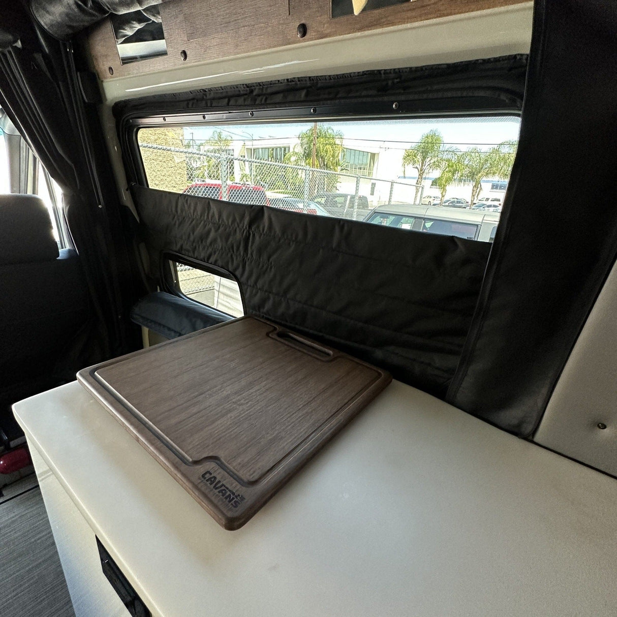 Canyon Adventure Vans CLIMA-SHADE Insulated Sliding Door Window Cover for Storyteller Overland Mode