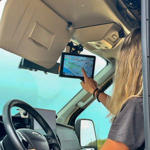 TERRA X Ford Transit Visor Mount - VISORDOK – Carbon Fiber Mount for Navigation & Devices