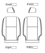 Mercedes Sprinter 1st Row Seat Back Covers - 2011-2017 Slip Cover Front Lean Backs