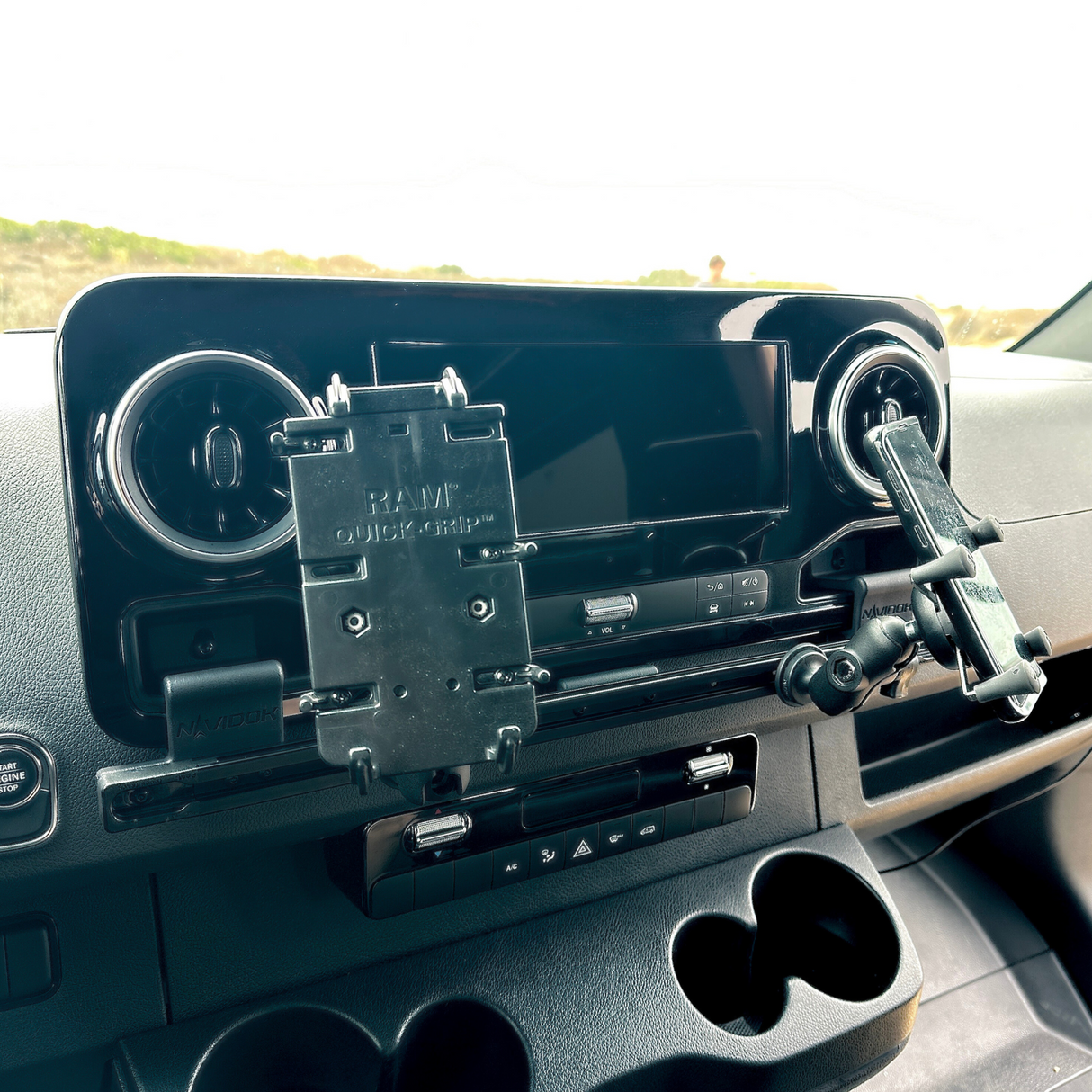 TERRA X No-Drill - Mercedes Sprinter Phone & GPS Dash Mount – NAVIDOK Overlander by TERRAX