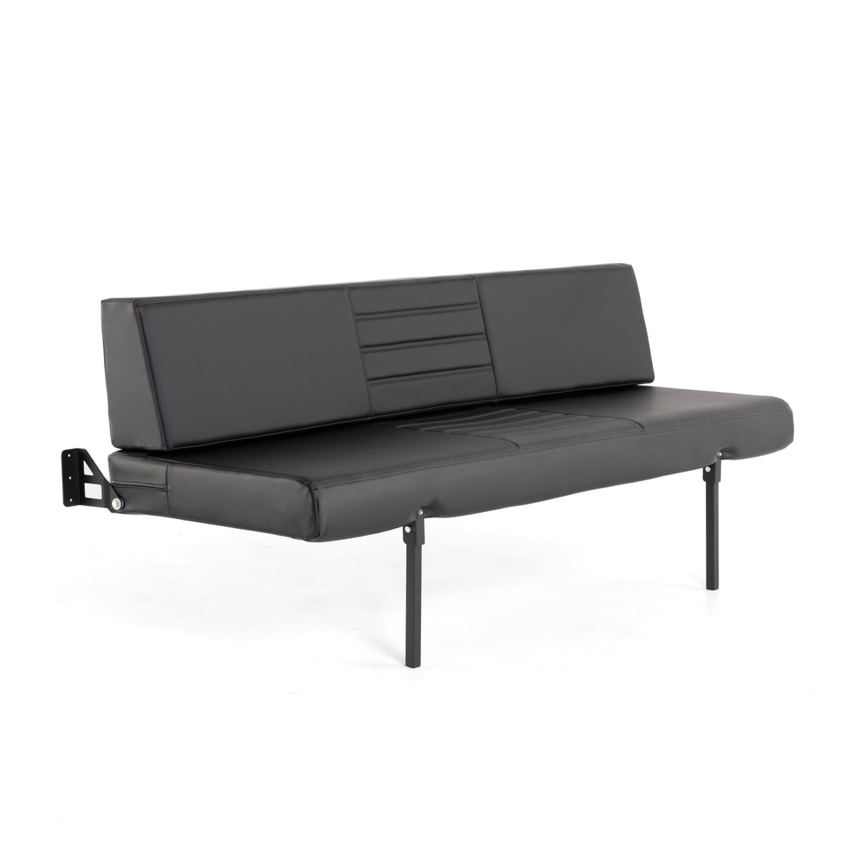 RB Components 76" Retro Sofa Sleeper - Black Carbon Fiber Vinyl