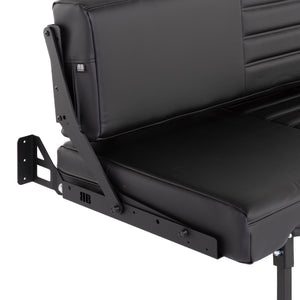 RB Components 76" Retro Sofa Sleeper - Black Carbon Fiber Vinyl