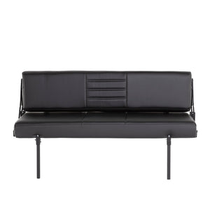 RB Components 58" Retro Sofa Sleeper - Black Carbon Fiber Vinyl
