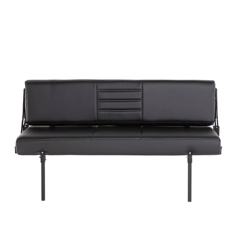RB Components 58" Retro Sofa Sleeper - Black Carbon Fiber Vinyl