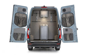 RB Components 2019+ Sprinter Van Rear Door Lower Stuff Bag Kit - w/Graphite Upholstered Panels