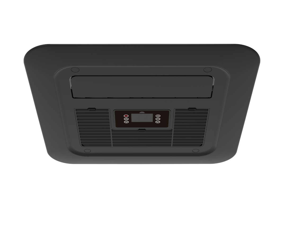 RoamAir_R2_Air_Conditioner_Faceplate_Trim_Panel_Black - Closed angle view