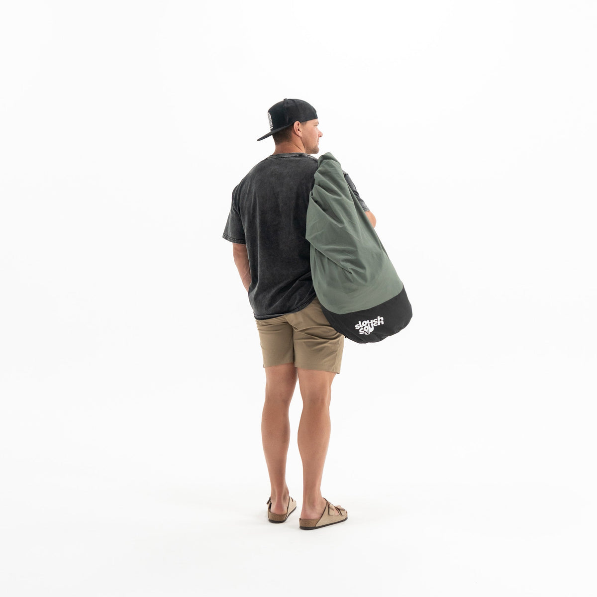 Slouch Couch Inflatable Loveseat - Happy Camper Green
