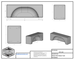 Northwest Conversions 24 Gallon Wheel Well Water Tank (Centered)