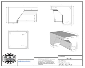 Northwest Conversions 22 Gallon Wheel Well Water Tank (Right)