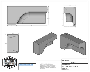 Northwest Conversions 33 Gallon 1997+ Sprinter Wheel Well Water Tank - Right (SP-R-33)