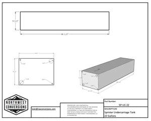 Northwest Conversions 22 Gallon Mercedes Sprinter Driver Side Undercarriage Water Tank