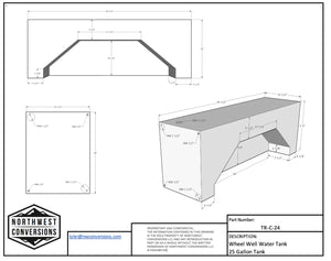 Northwest Conversions 25 Gallon Ford Transit Wheel Well Water Tank (Center)