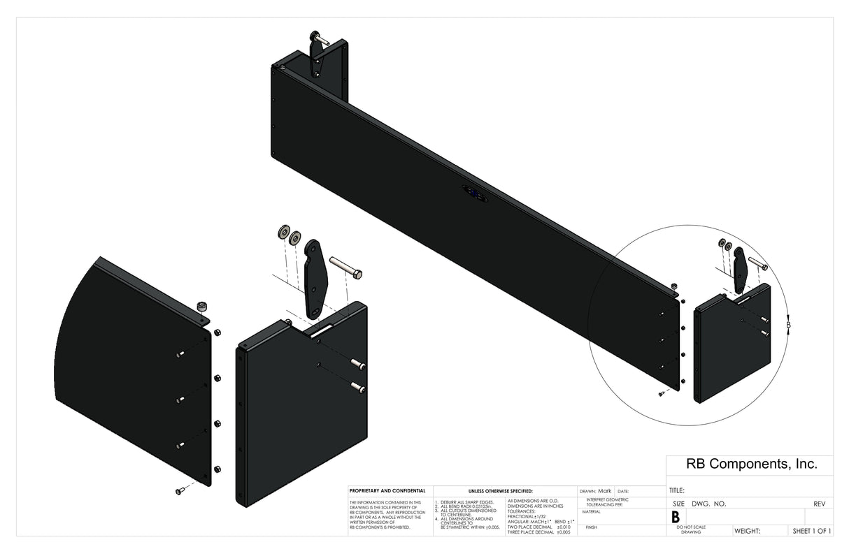 RB Components Sofa Storage Box, 58", Deep