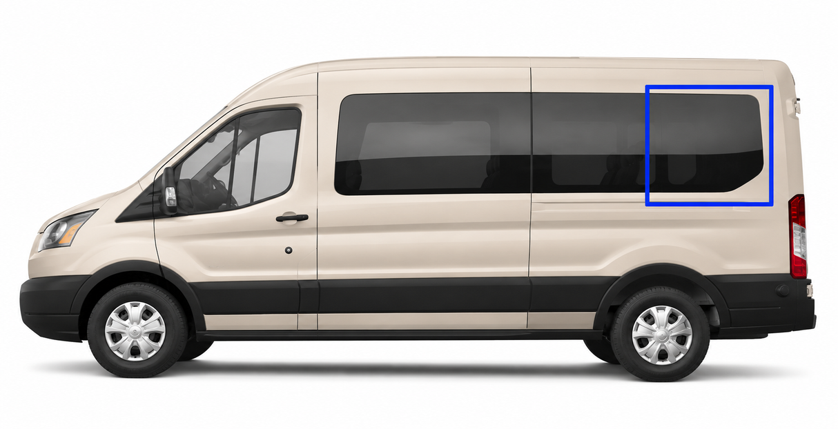 VWD Ford Transit Van Fixed Window Medium / High Roof 2015+ Driver Side Rear Quarter 148"WB (TL204-F)-2