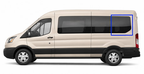 VWD Ford Transit Van Fixed Window Medium / High Roof 2015+ Driver Side Rear Quarter 148"WB (TL204-F)-2
