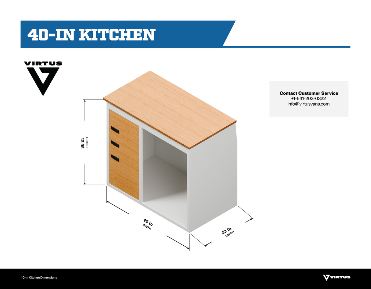 Virtus Vans 2019+ Mercedes Sprinter 40" Kitchen Cabinet