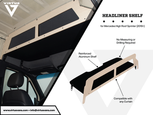 Virtus Vans Headliner Shelf for Mercedes Sprinter Vans (2019+)