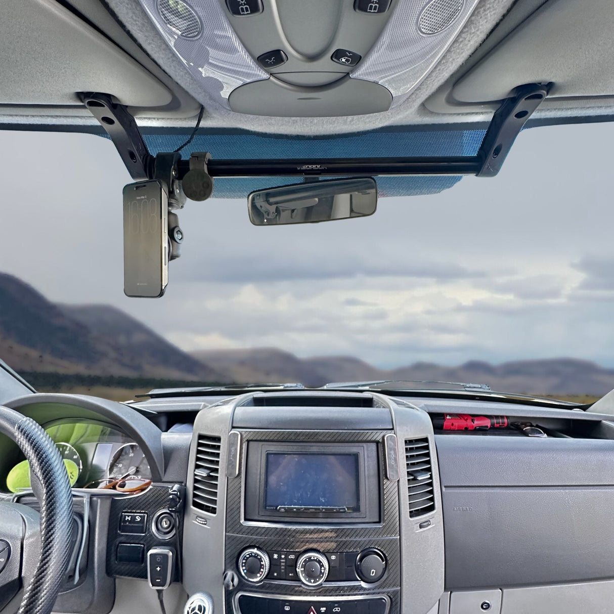 TERRA X Sprinter Van Visor Tube  Mount for Navigation Devices and Accessories – TERRA X Visordok TubeTrak