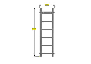 RB Components 2007+ Sprinter Van HD Passenger Side Rear Door Ladder - Low Roof