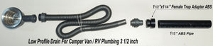 Tec Vanlife Low Profile Drain For Camper Van / RV Plumbing 3 1/2 inch
