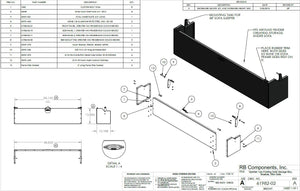 RB Components Sofa Storage Box, 58", Shallow