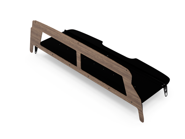 virtus vans headliner shelf with walnut facing 