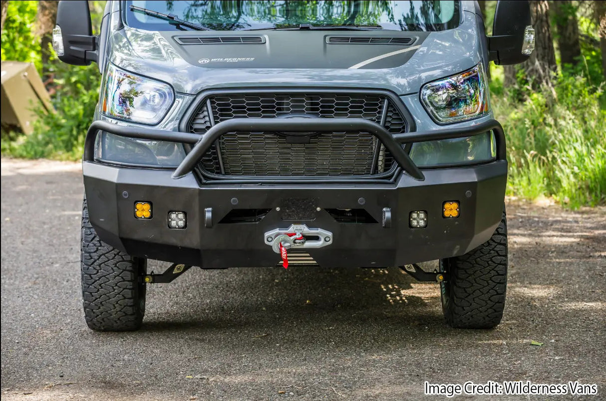 Aluminess 2020+ Ford Transit Front Winch Bumper With Bull Bar