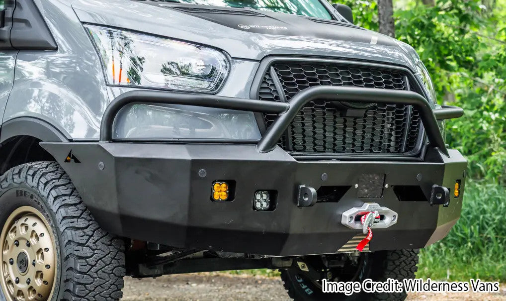 Aluminess 2020+ Ford Transit Front Winch Bumper With Bull Bar