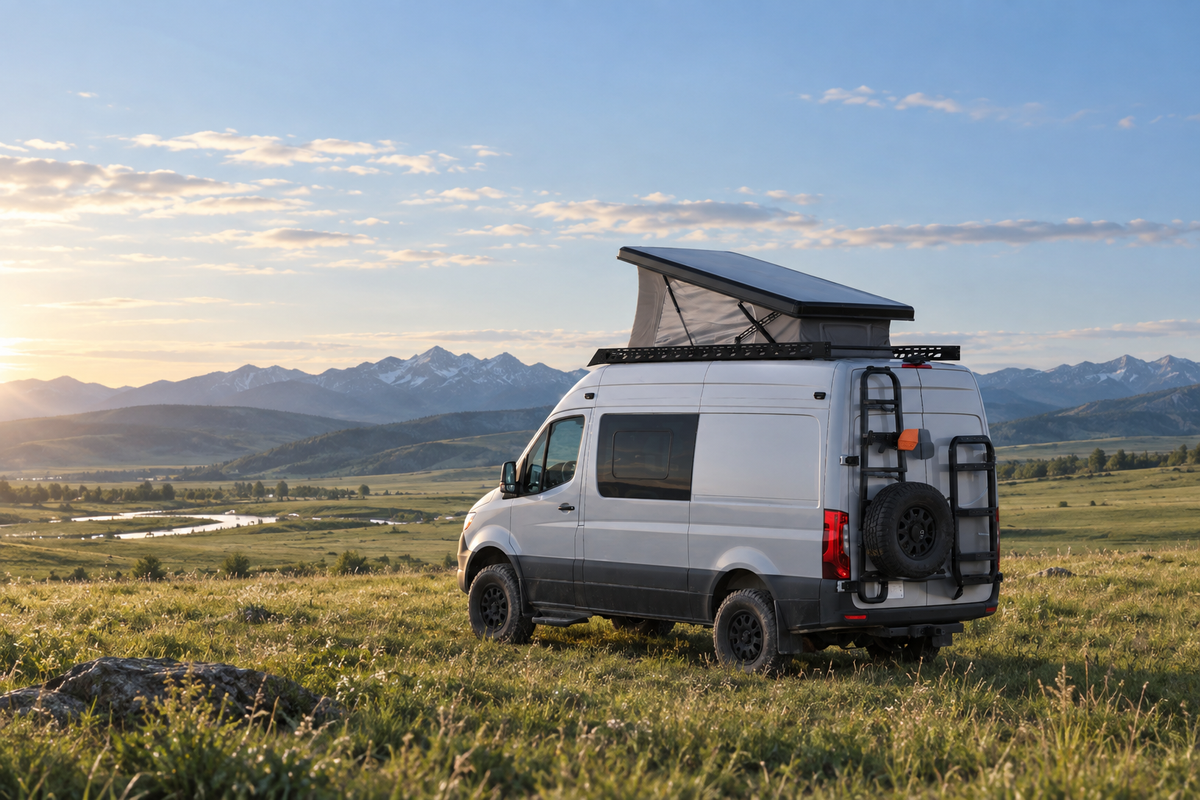 RoamlabX Carbon Fiber Roof Top Tent - 2007+ Mercedes Sprinter 144"