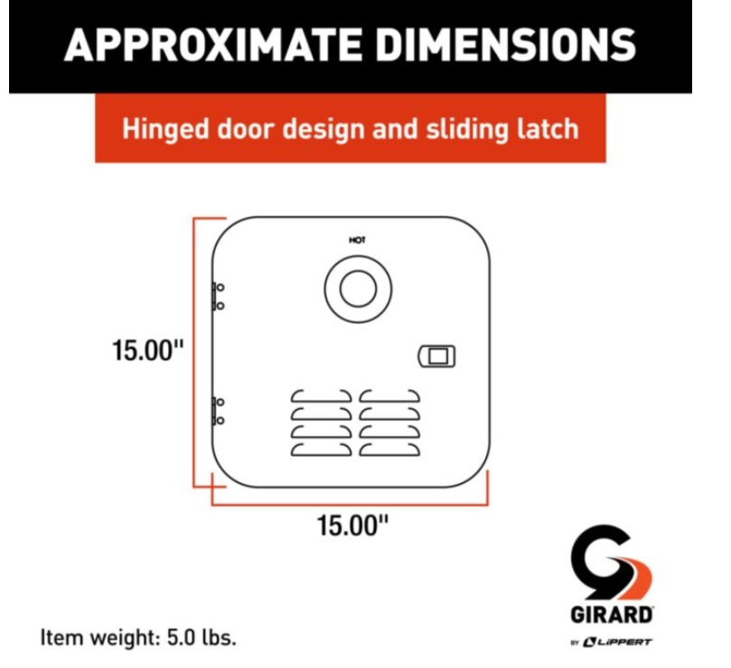 Girard RV Tankless Water Heater GSWH-2 Access Door