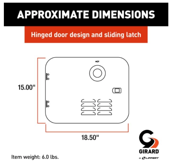 Girard RV Tankless Water Heater GSWH-2 Access Door