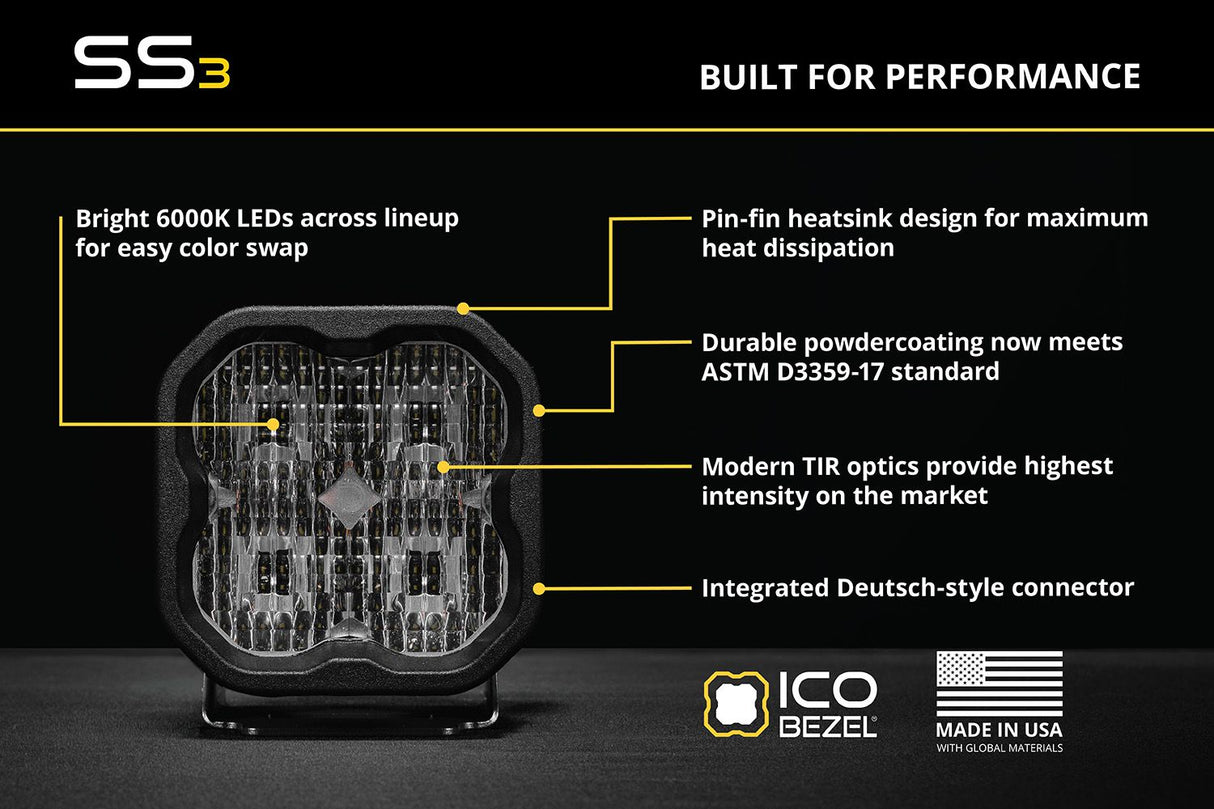 Diode Dynamics Light Pods - SS3 Pro ABL Yellow Combo (Pair)