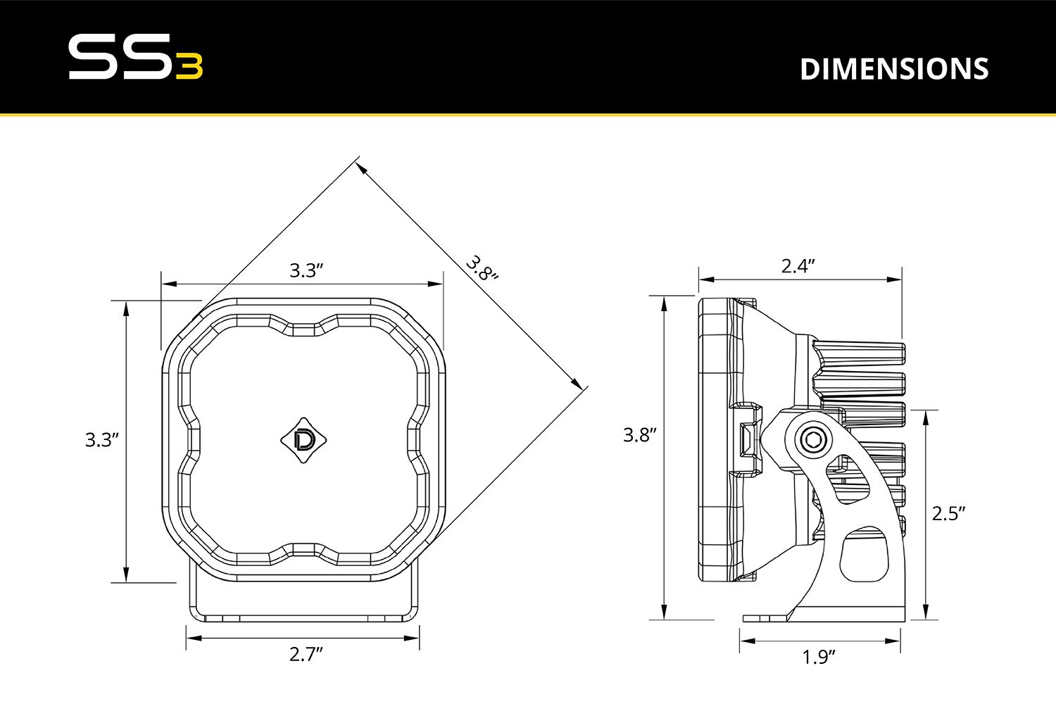 Diode Dynamics Light Pods - SS3 Pro ABL Yellow Combo (Pair)
