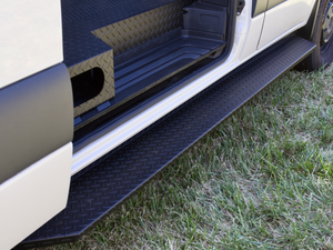 Virtus Vans Black Diamond Plate Side Step - 2019+ Mercedes Sprinter
