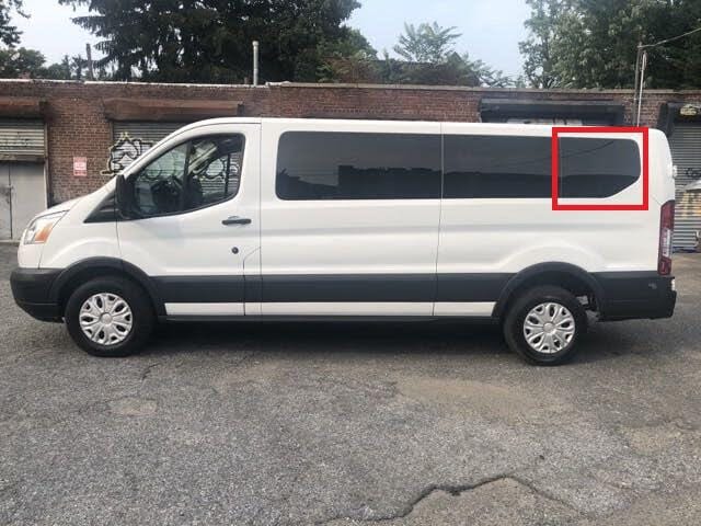 Ford Transit 2015+ Driver Side Rear Quarter Window (Low Roof)_Front View - Campervan HQ