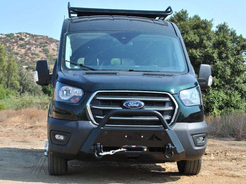 Aluminess 2020+ Ford Transit Baja Bar Bumper Front View - Campervan HQ