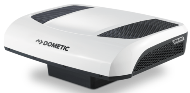 Dometic RTX2000 12V RV Air Conditioner (6800 BTU) Front Left Side - Campervan HQ
