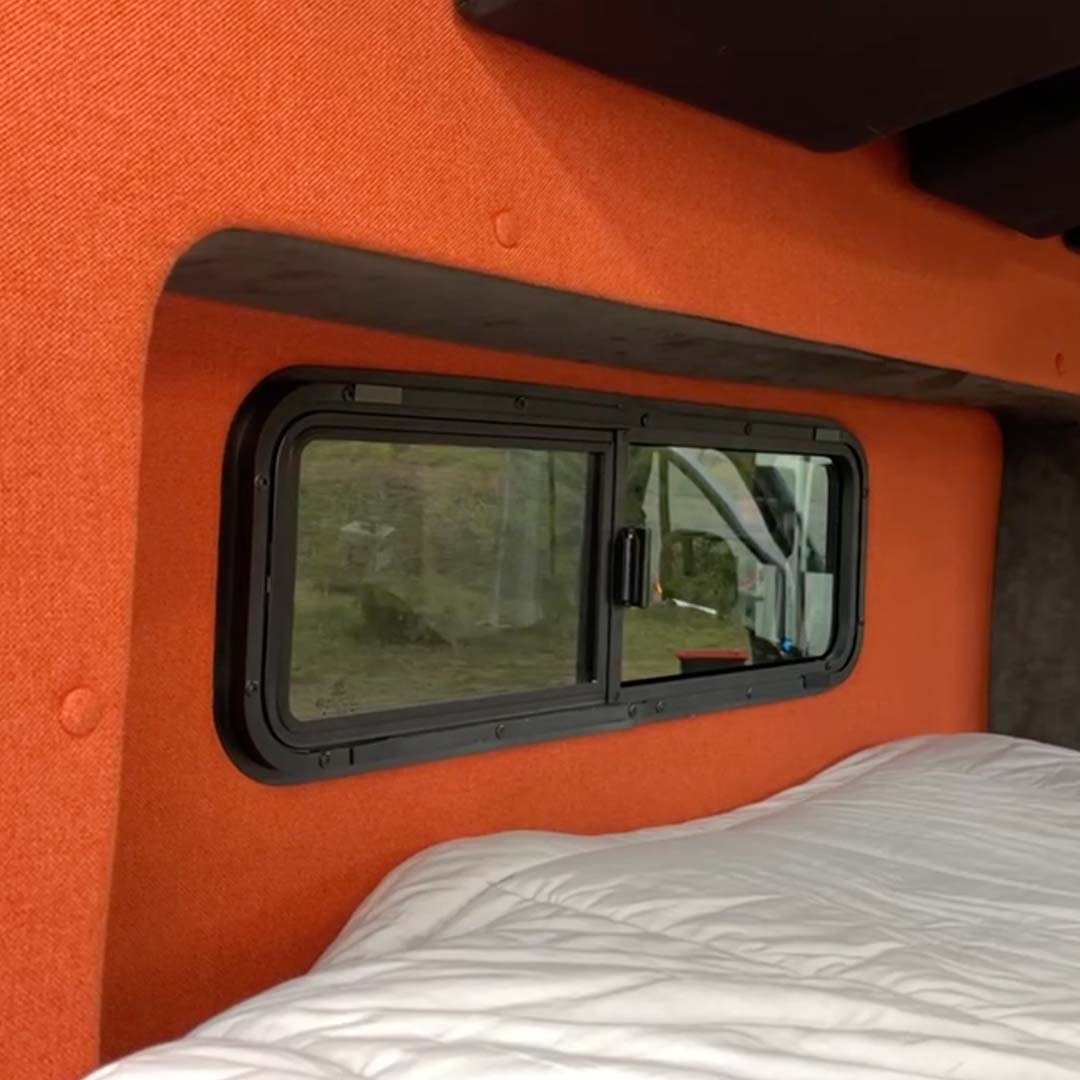 Flarespace Half-Slider Bunk Window (Driver Side, FS1033L)_ (Interior - Closed) - Campervan HQ