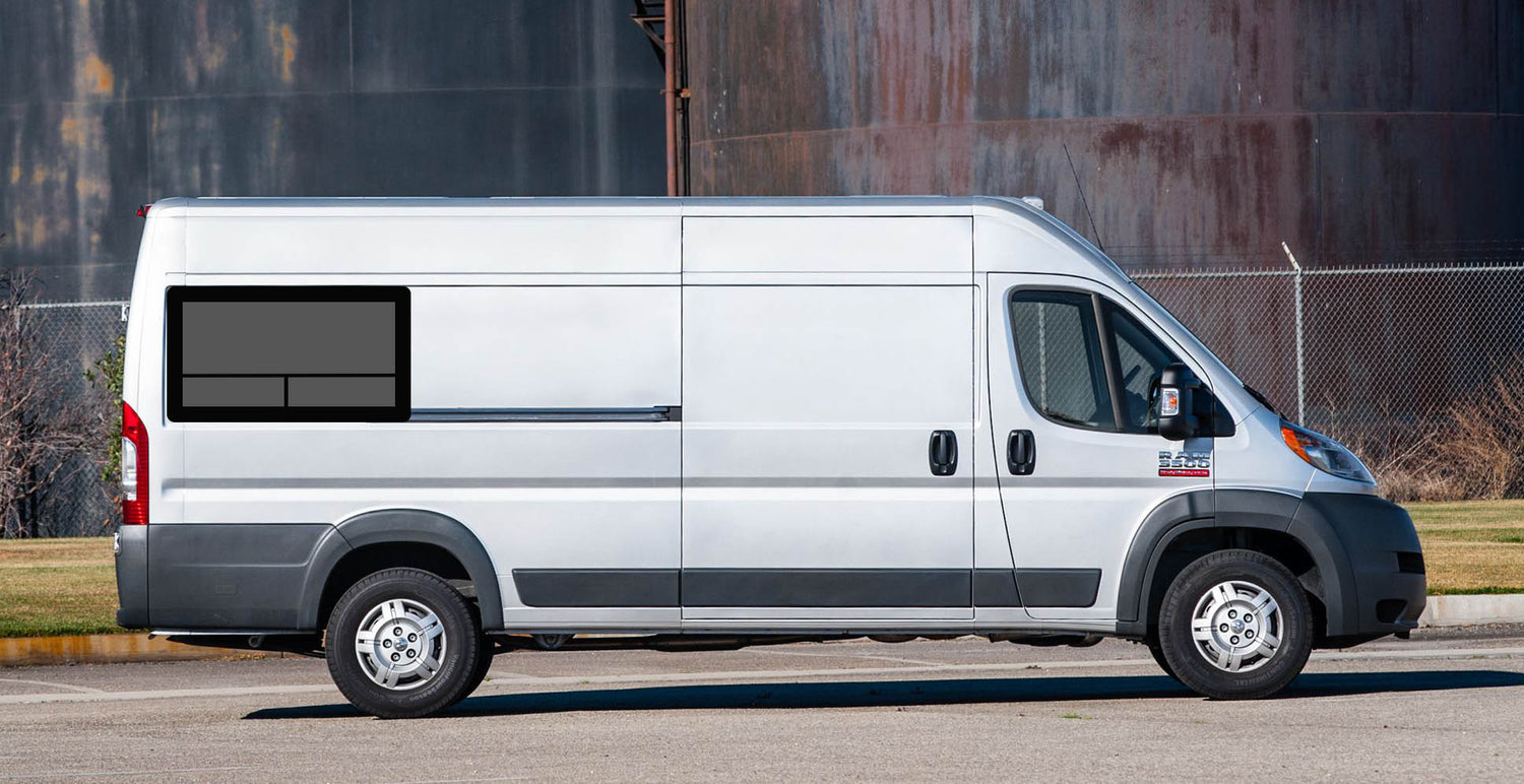 FW398R Passenger Side Rear Quarter Dual-Vent Window for Ram Promaster 159"EXT Van - Campervan HQ