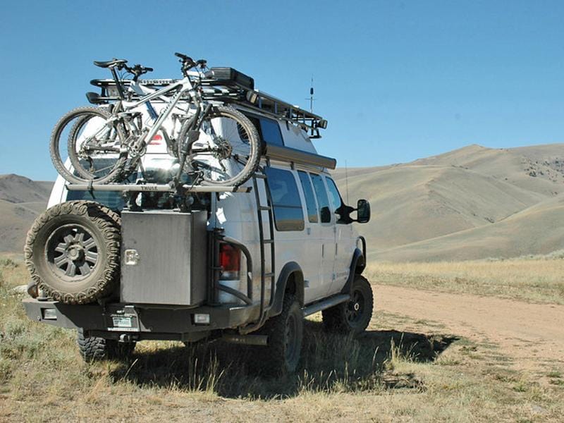 Aluminess Ford E350 Van Rear Swing-Arm Bumper (1992-2014) Capacity demonstration - Campervan HQ