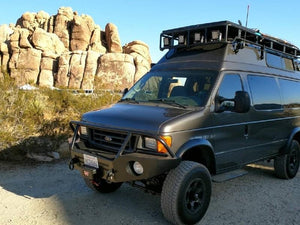 Aluminess Ford E350 Van Roof Rack (1992-2014) In the Road - Campervan HQ