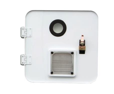 LaSalle Bristol Tankless RV Water Heater Access Door (Interior View) - Campervan HQ