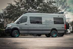 Mercedes Sprinter (2007+) Driver Rear Quarter Screened Half-Slider Window (170″WB)_Screened (Front View) - Campervan HQ